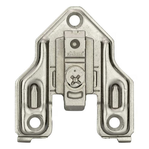 0mm - Clip Cam Adjustable Face Frame Mounting Plate, Nickel-Plated, Screw-On