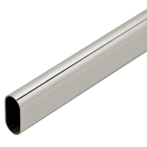 Closet Rod 12 Ft Oval 30mm x 15mm x 1.0mm Steel Chrome Plated