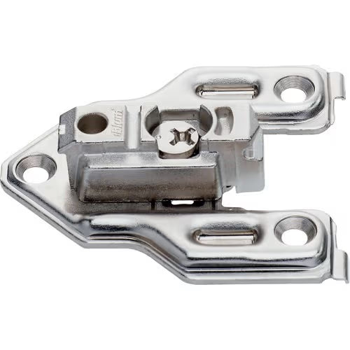 6mm - Clip Cam Adjustable Face Frame Mounting Plate, Nickel-Plated, Screw-On