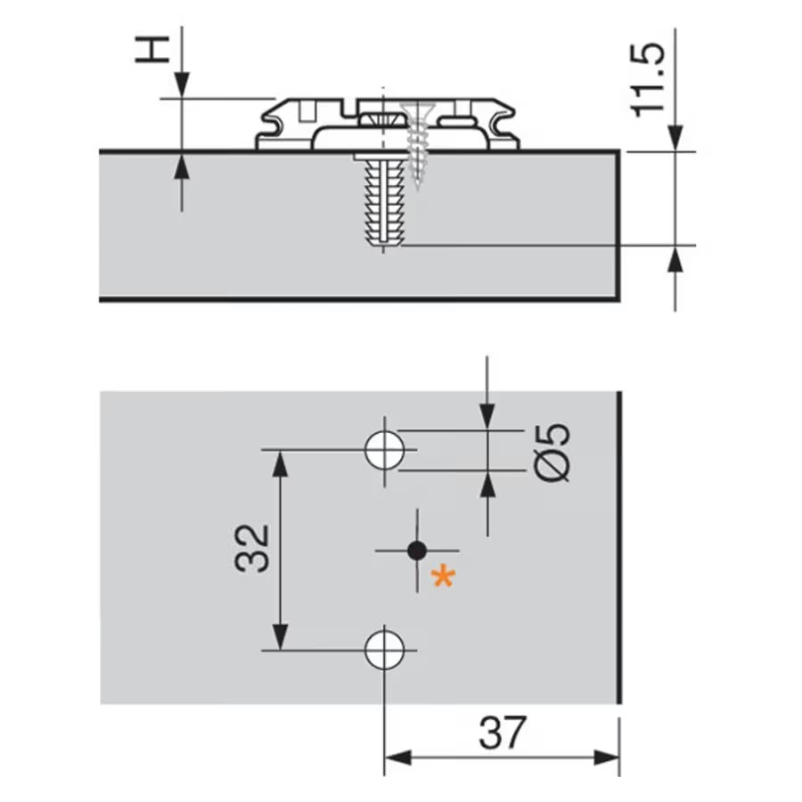 0mm - Clip Cam Adjustable Wing Mounting Plate, Nickel-Plated, with Pre-Mounted Expando Screws