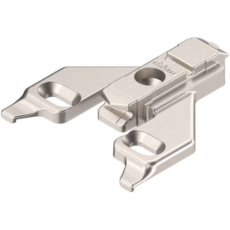 Blum CLIP Off-Center-Mount Face Frame Mounting Plate, Nickel-Plated, Screw-On