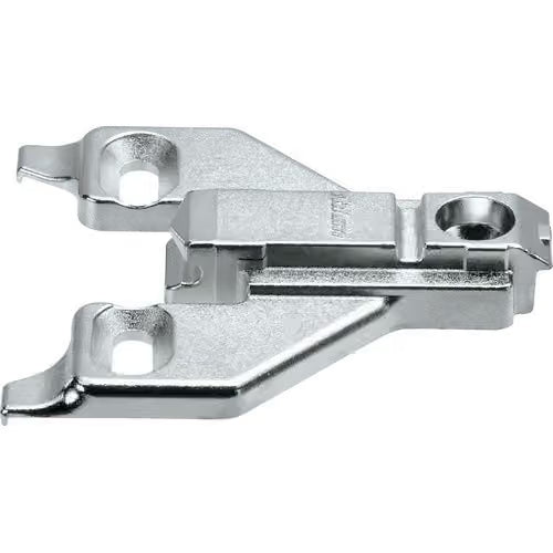 WURTH CLIP Off-Center-Mount Face Frame Mounting Plate, Nickel-Plated, Screw-On, 6mm