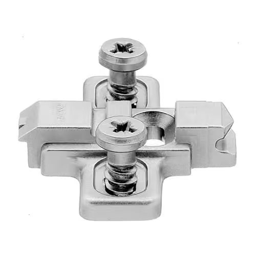 0mm - Clip Wing Mounting Plate, Nickel-Plated, with Pre-Mounted System Screws