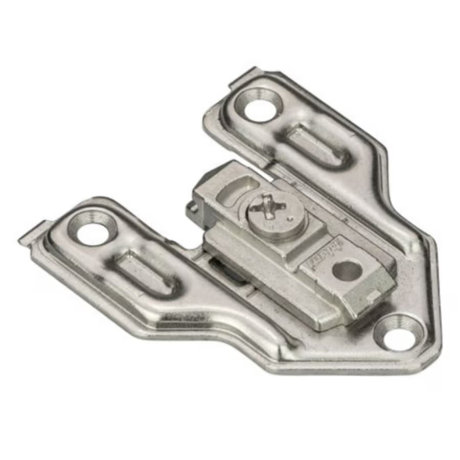 0mm - Clip Cam Adjustable Face Frame Mounting Plate, Nickel-Plated, Screw-On