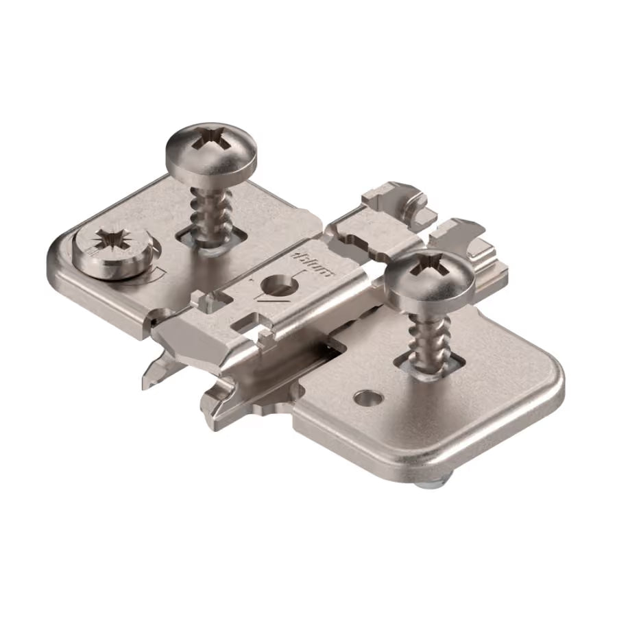 0mm - Clip Cam Adjustable Wing Mounting Plate, Nickel-Plated, with Pre-Mounted Expando Screws