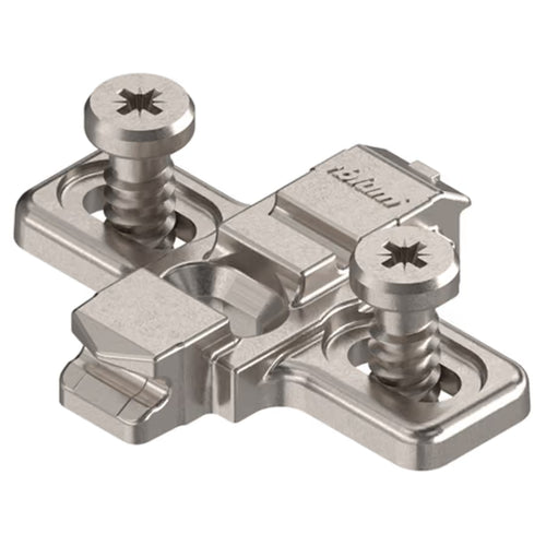 0mm - Clip Wing Mounting Plate, Nickel-Plated, with Pre-Mounted System Screws
