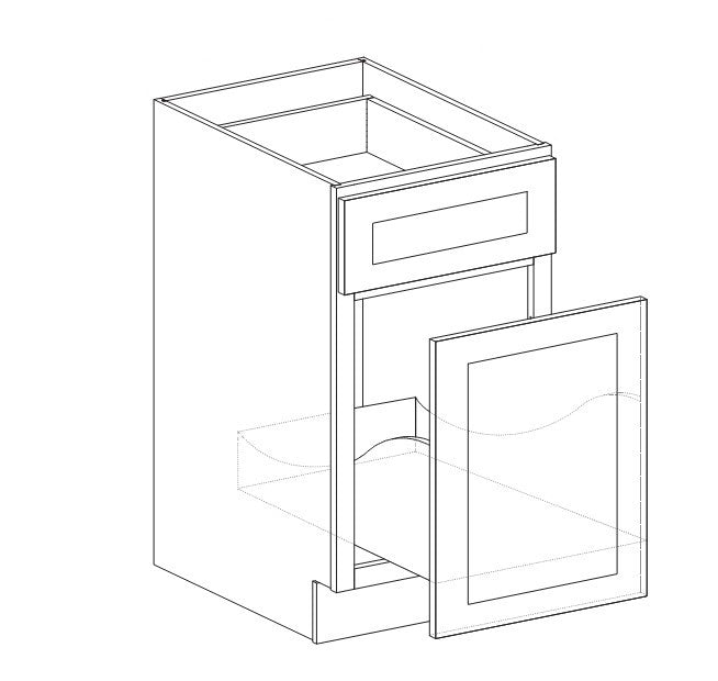 WS Trash Base Cabinet - 15''W x 34 1/2''H x 24''D