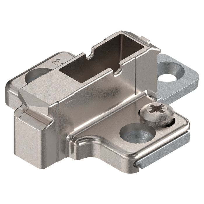 9mm - Blum Frameless, Wood/System Screw, Clip Mounting Plate