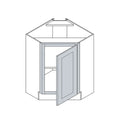Base Diagonal Corner - 36″W x 34 1/2″H x 24″D