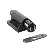 Single Mag Touch Latch White Poly Bagged w/ Zinc Screws & Plate