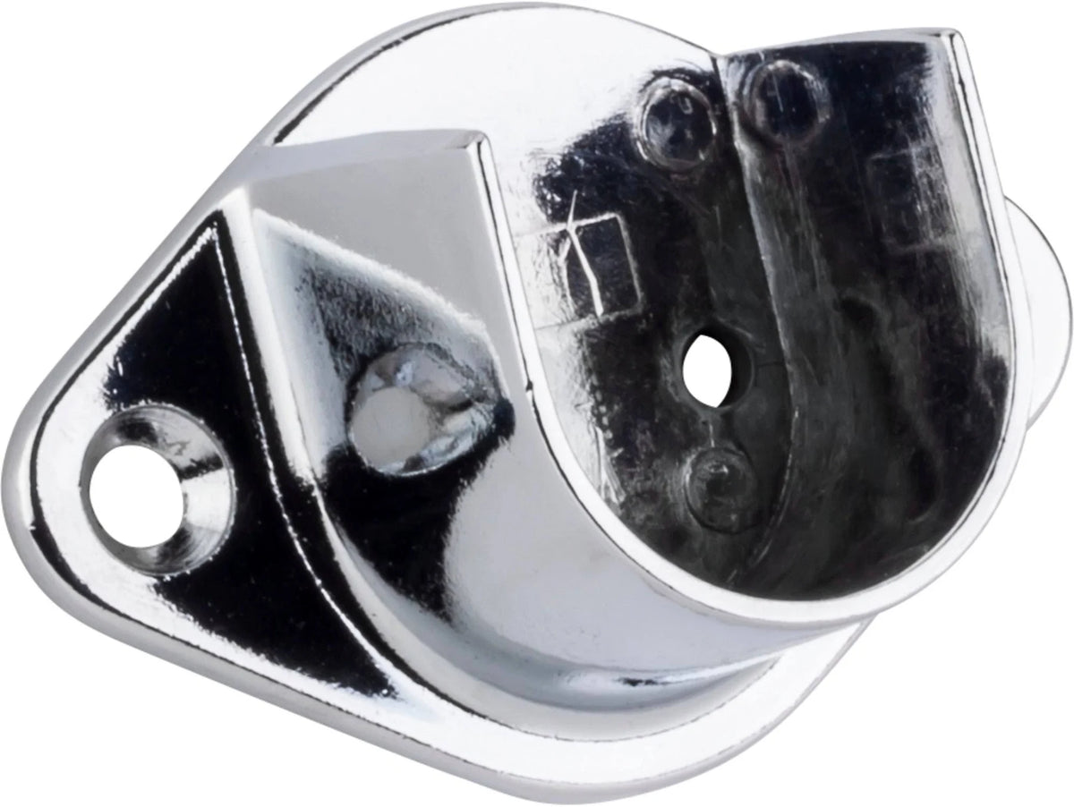 Closet Rod 1-1/16 Round Socket Open End Chrome Plated W/Screws
