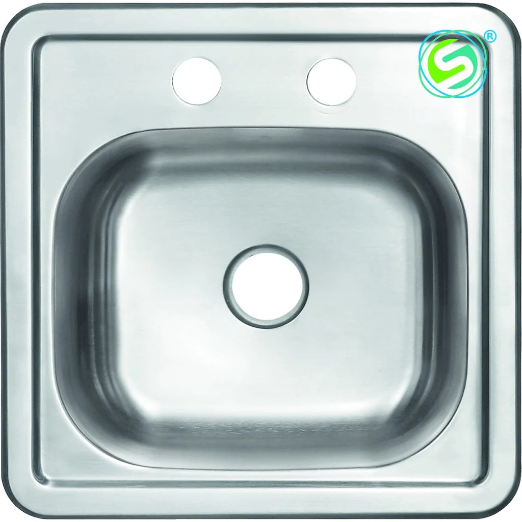 Top-Mount Stainless Steel Sink (15''x15'')