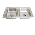 Top-Mount Stainless Steel Sink (33''x 22''x 9'')