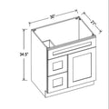 GS Single Door Vanity Combo - 30''W x 34/1/2 x 21''D / Left side drawers