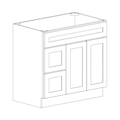 GS Double Door Vanity Sink Combo - 36″W x 34 1/2″H x 21″D / 12″ Left Drawer