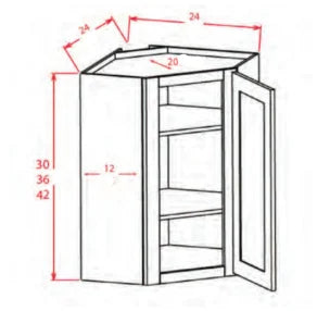 GS Wall Diagonal Corner - 24''W x 30''H x 12''D