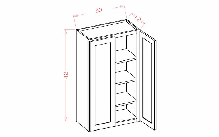 GS Wall Cabinet Double Doors - 24″W x 42″H x 12″D